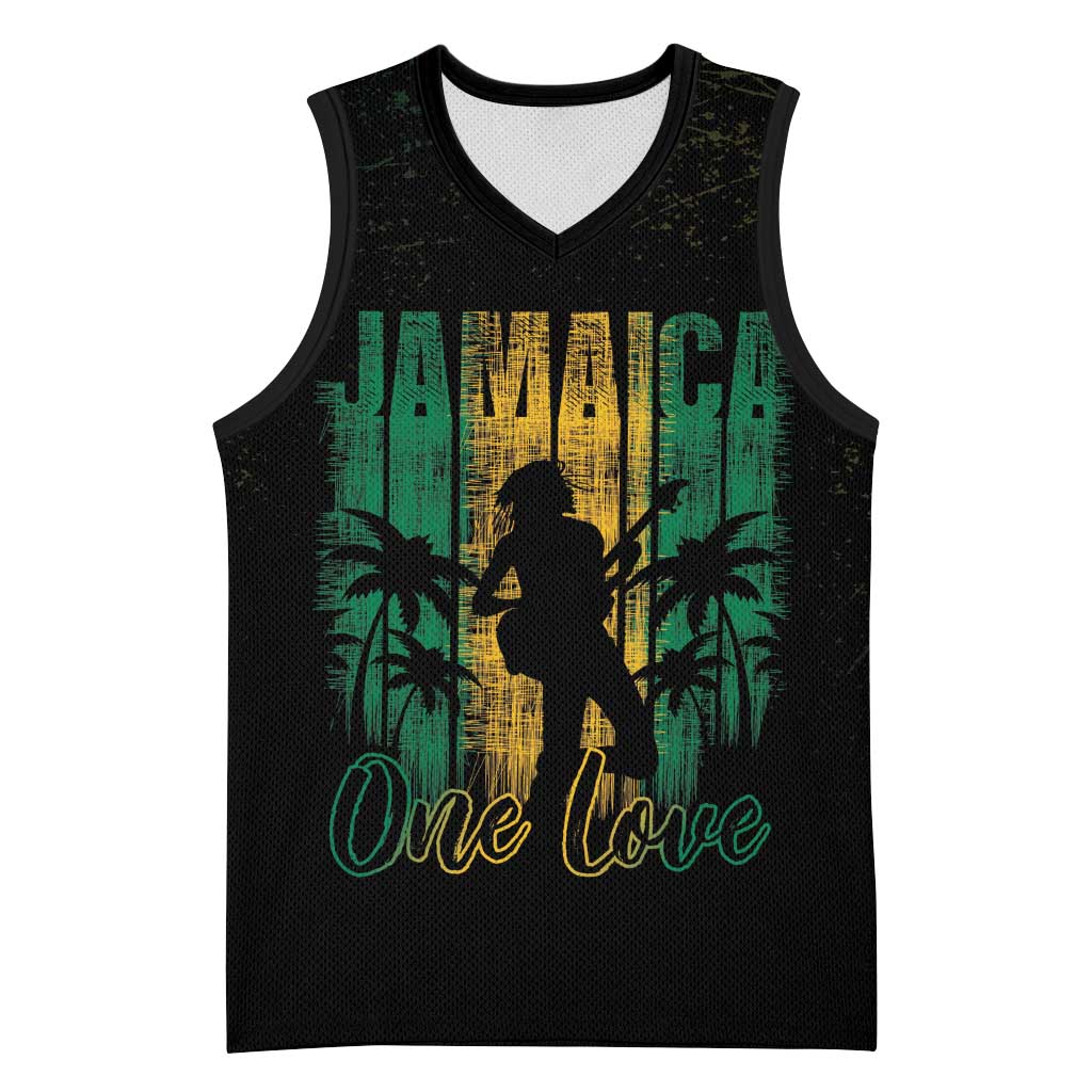 Jamaica One Love Grunge Basketball Jersey Jamrock - Wonder Print Shop