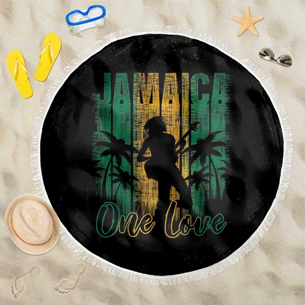 Jamaica One Love Grunge Beach Blanket Jamrock - Wonder Print Shop
