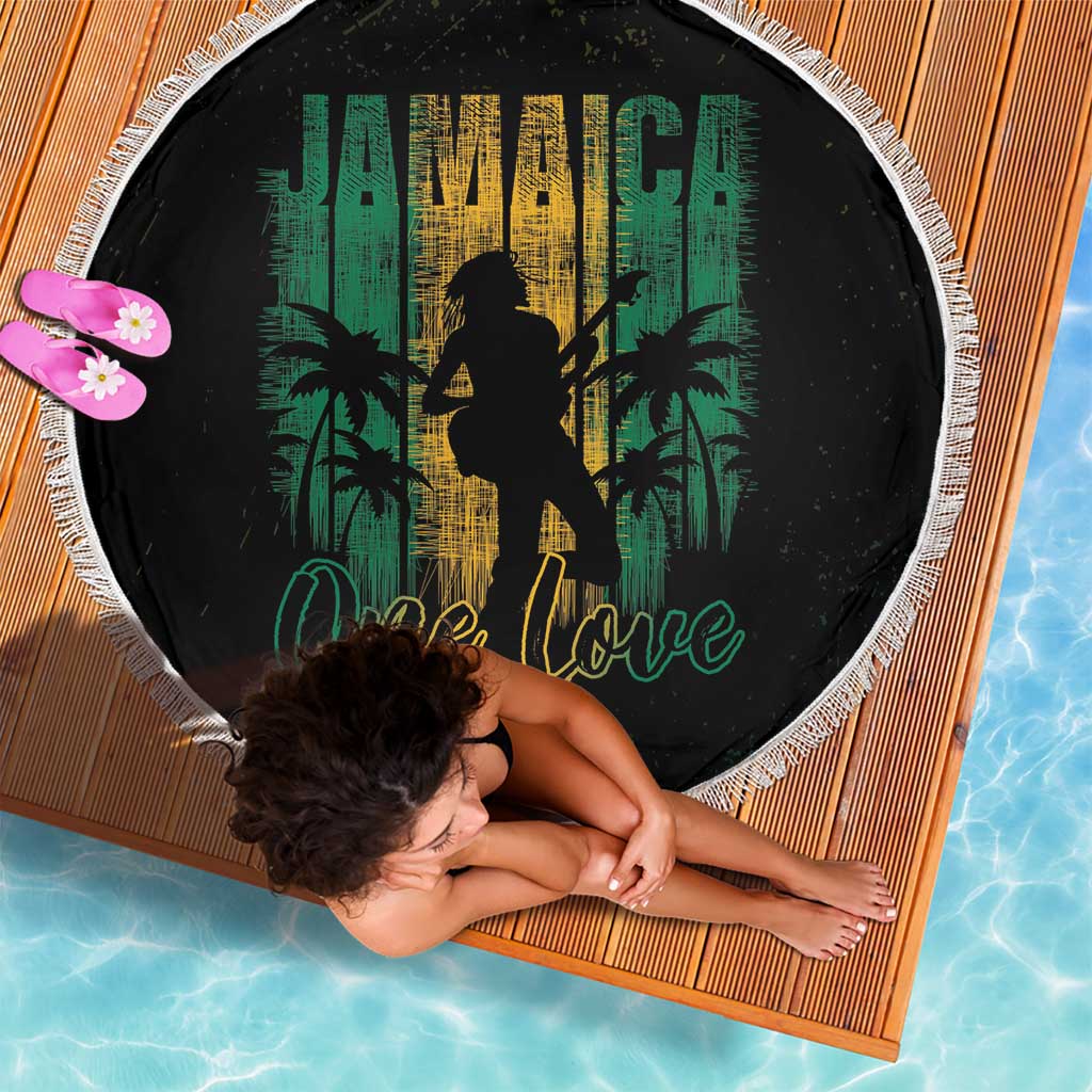 Jamaica One Love Grunge Beach Blanket Jamrock - Wonder Print Shop