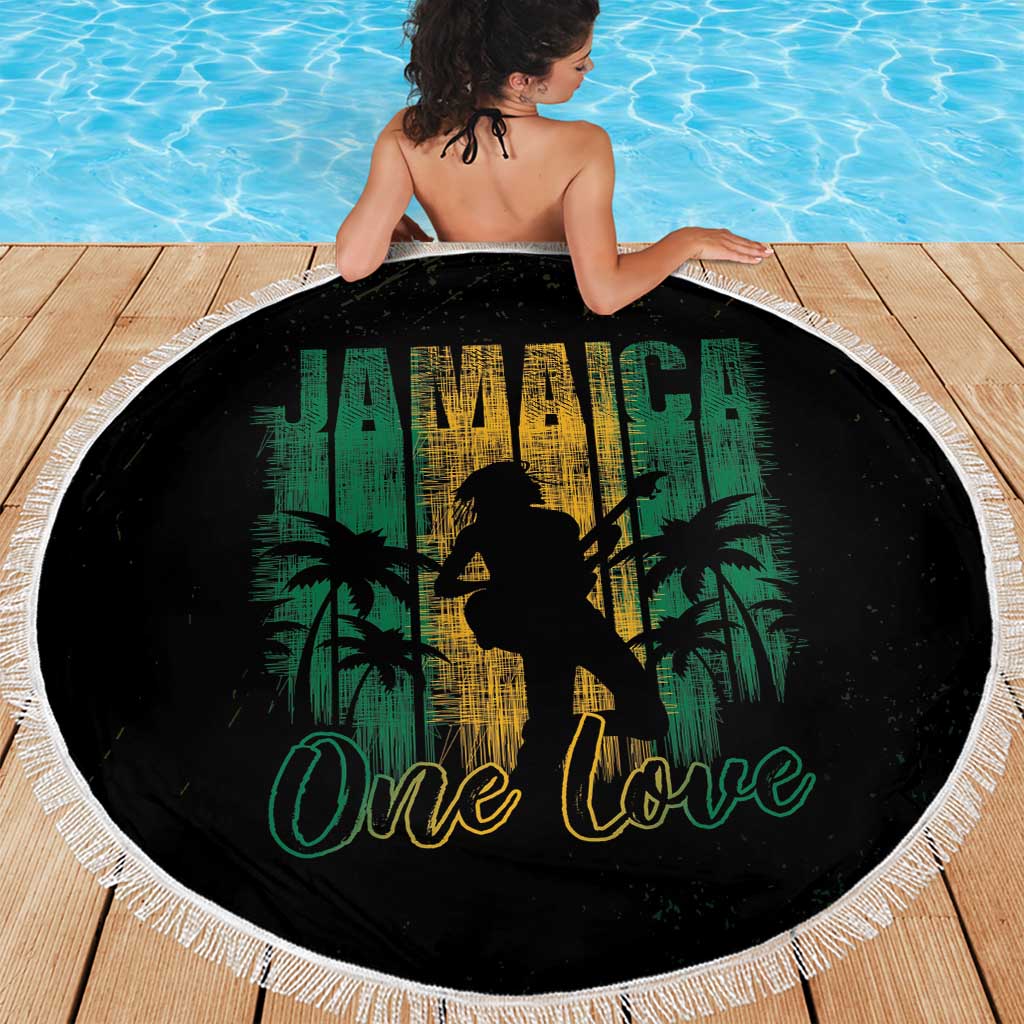 Jamaica One Love Grunge Beach Blanket Jamrock - Wonder Print Shop