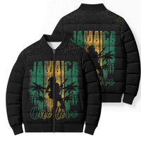 Jamaica One Love Grunge Bomber Puffer Jacket Jamrock - Wonder Print Shop
