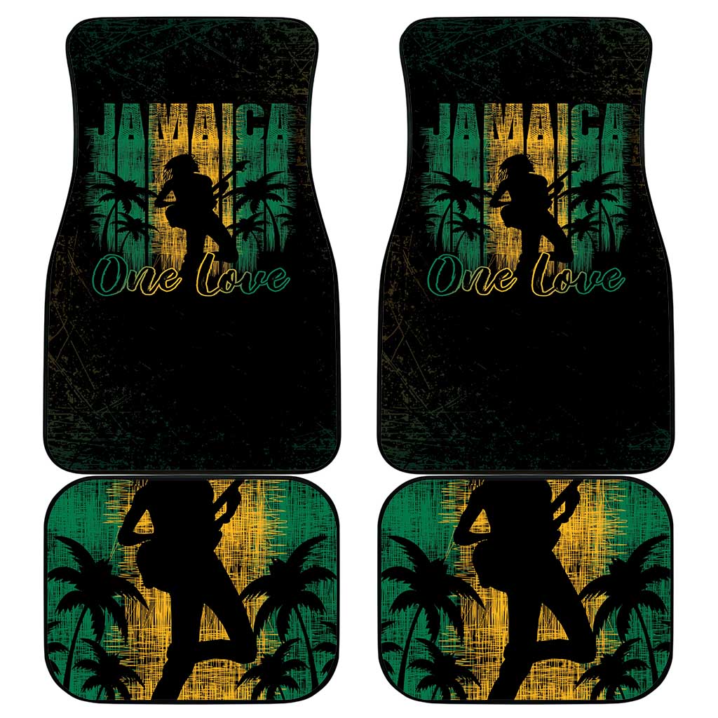 Jamaica One Love Grunge Car Mats Jamrock - Wonder Print Shop