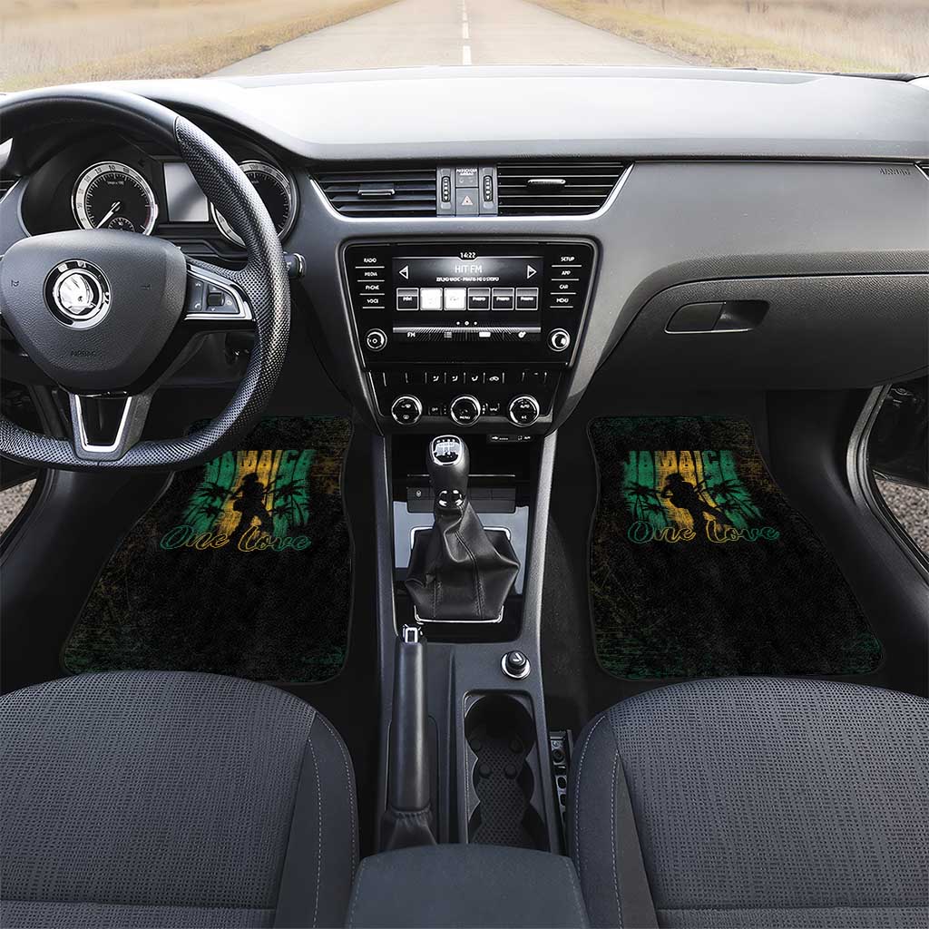 Jamaica One Love Grunge Car Mats Jamrock - Wonder Print Shop