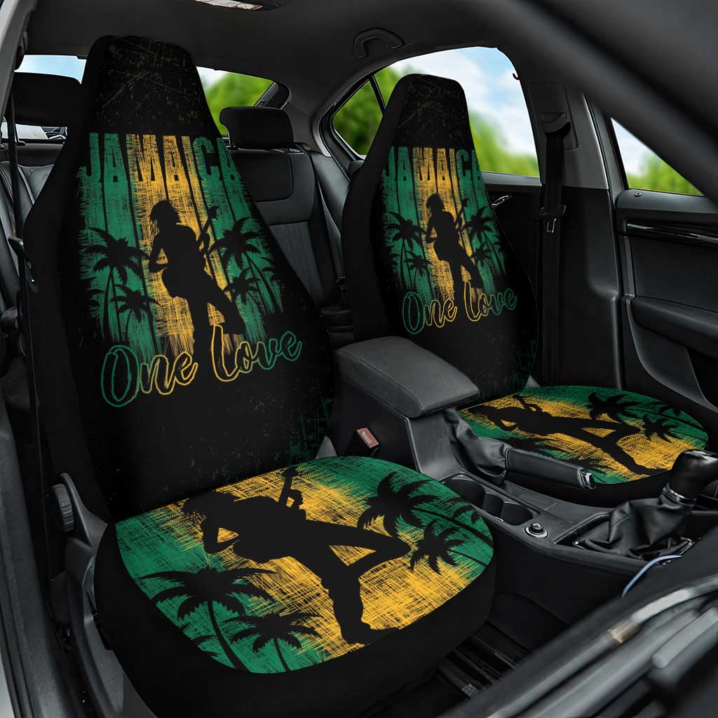 Jamaica One Love Grunge Car Seat Cover Jamrock - Wonder Print Shop