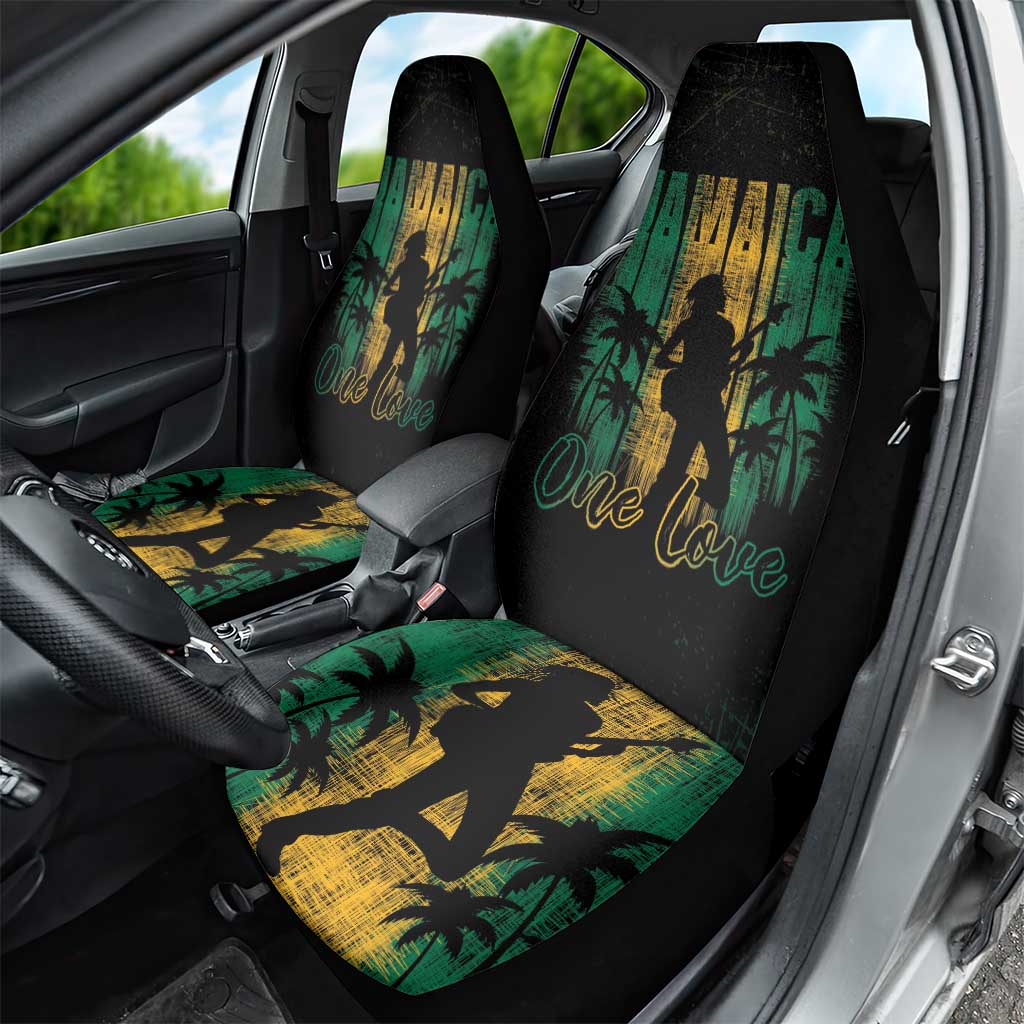 Jamaica One Love Grunge Car Seat Cover Jamrock - Wonder Print Shop