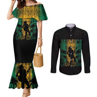 Jamaica One Love Grunge Couples Matching Mermaid Dress and Long Sleeve Button Shirt Jamrock - Wonder Print Shop