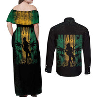 Jamaica One Love Grunge Couples Matching Off Shoulder Maxi Dress and Long Sleeve Button Shirt Jamrock - Wonder Print Shop