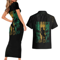 Jamaica One Love Grunge Couples Matching Short Sleeve Bodycon Dress and Hawaiian Shirt Jamrock - Wonder Print Shop
