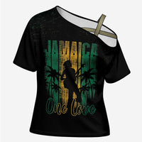 Jamaica One Love Grunge Cross Shoulder Shirt Jamrock - Wonder Print Shop