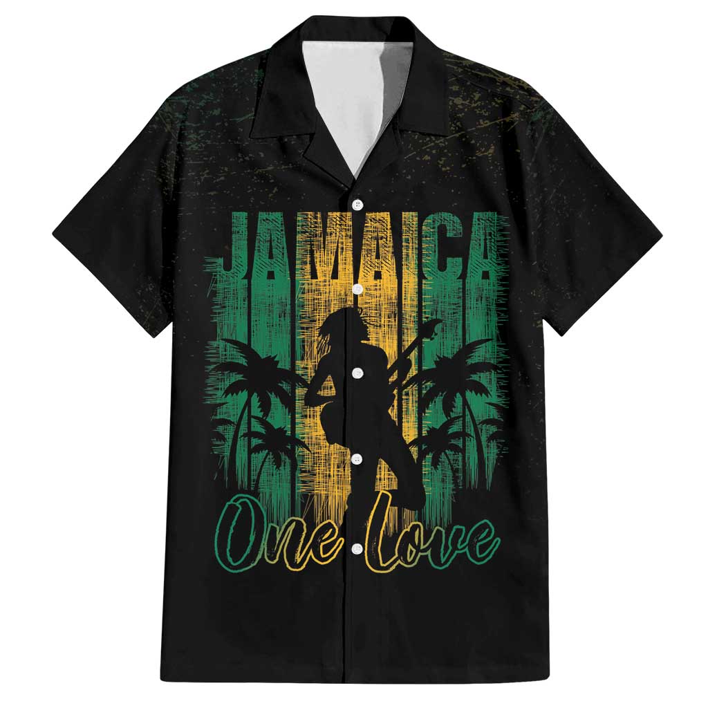 Jamaica One Love Grunge Family Matching Long Sleeve Bodycon Dress and Hawaiian Shirt Jamrock - Wonder Print Shop