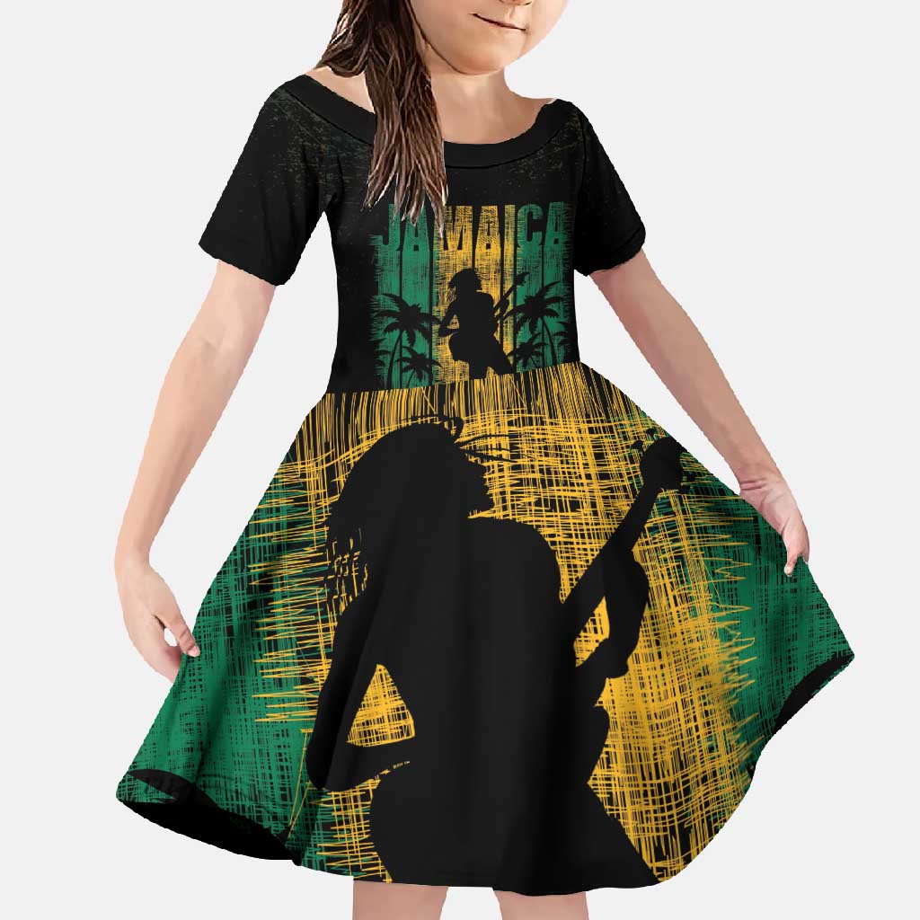 Jamaica One Love Grunge Family Matching Mermaid Dress and Hawaiian Shirt Jamrock - Wonder Print Shop