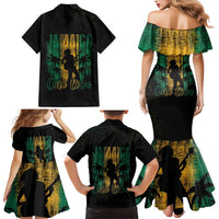 Jamaica One Love Grunge Family Matching Mermaid Dress and Hawaiian Shirt Jamrock - Wonder Print Shop