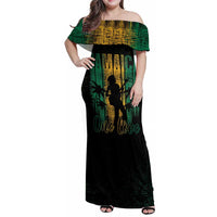 Jamaica One Love Grunge Family Matching Off Shoulder Maxi Dress and Hawaiian Shirt Jamrock - Wonder Print Shop