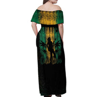 Jamaica One Love Grunge Family Matching Off Shoulder Maxi Dress and Hawaiian Shirt Jamrock - Wonder Print Shop