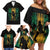 Jamaica One Love Grunge Family Matching Off Shoulder Short Dress and Hawaiian Shirt Jamrock - Wonder Print Shop