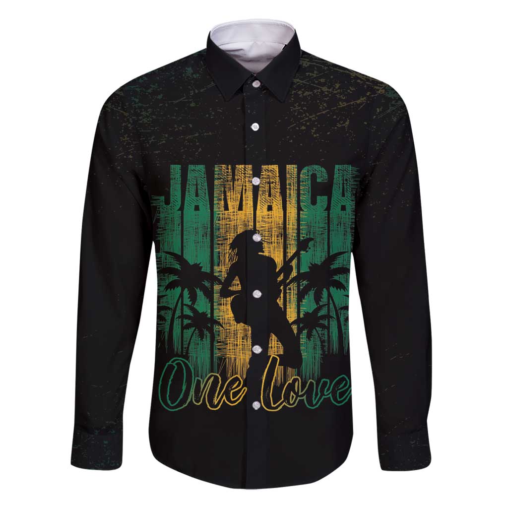 Jamaica One Love Grunge Family Matching Off Shoulder Short Dress and Hawaiian Shirt Jamrock - Wonder Print Shop