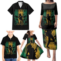 Jamaica One Love Grunge Family Matching Puletasi and Hawaiian Shirt Jamrock - Wonder Print Shop