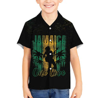 Jamaica One Love Grunge Family Matching Short Sleeve Bodycon Dress and Hawaiian Shirt Jamrock - Wonder Print Shop