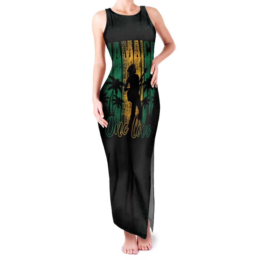 Jamaica One Love Grunge Family Matching Tank Maxi Dress and Hawaiian Shirt Jamrock - Wonder Print Shop