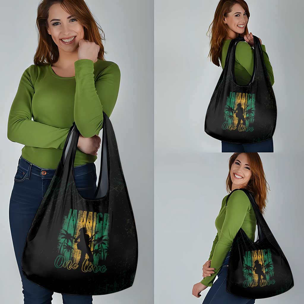 Jamaica One Love Grunge Grocery Bag Jamrock - Wonder Print Shop