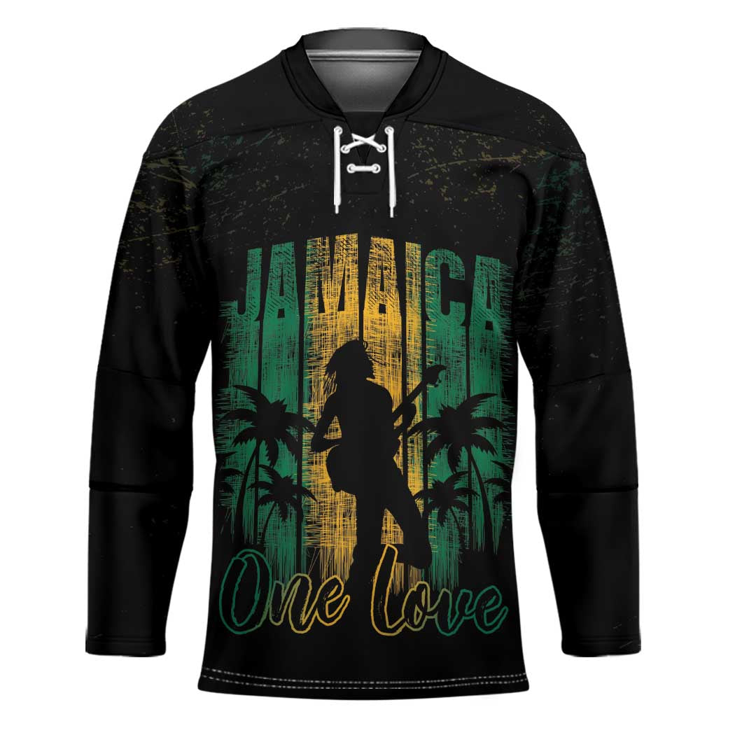 Jamaica One Love Grunge Hockey Jersey Jamrock - Wonder Print Shop
