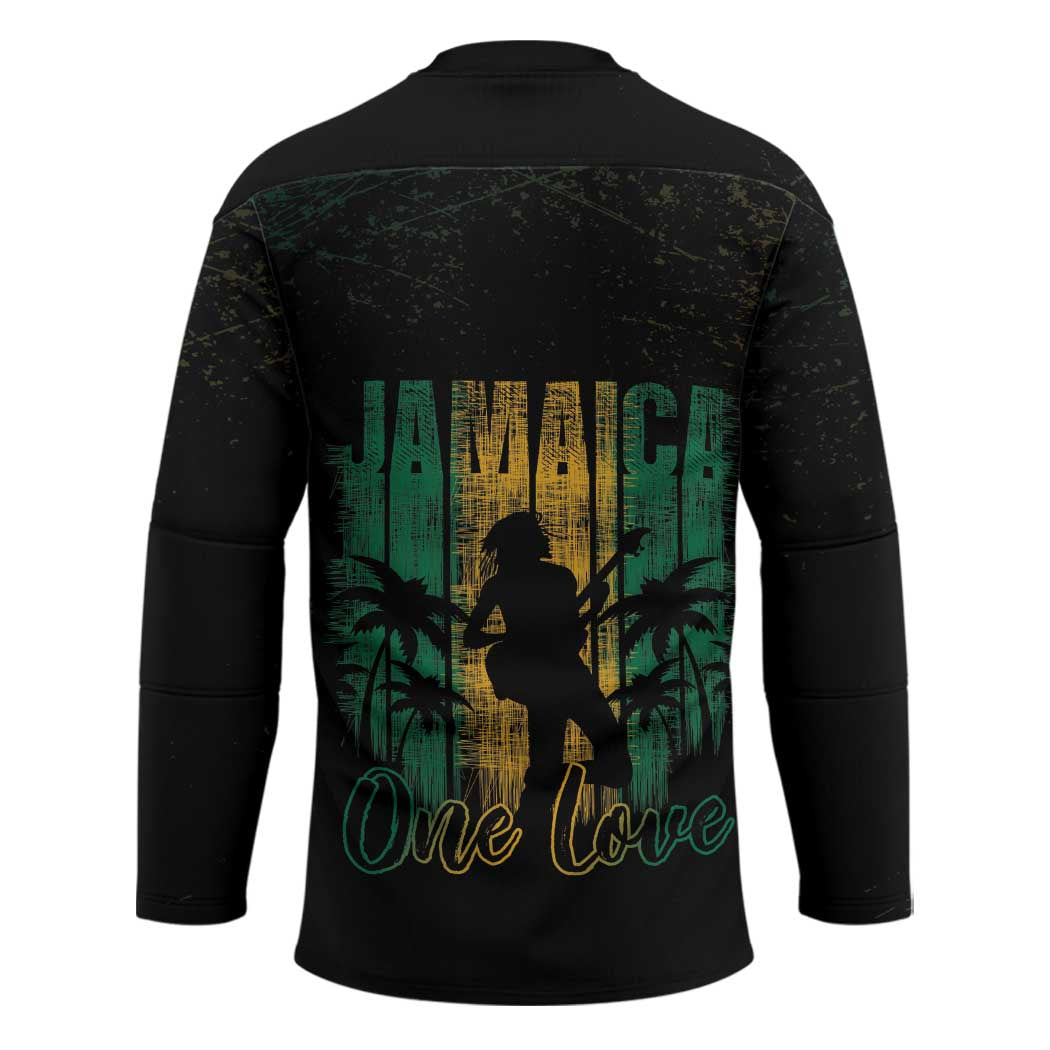 Jamaica One Love Grunge Hockey Jersey Jamrock - Wonder Print Shop