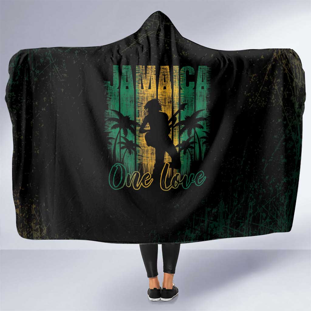 Jamaica One Love Grunge Hooded Blanket Jamrock - Wonder Print Shop