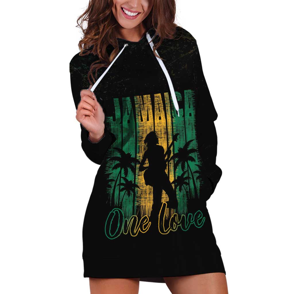 Jamaica One Love Grunge Hoodie Dress Jamrock - Wonder Print Shop