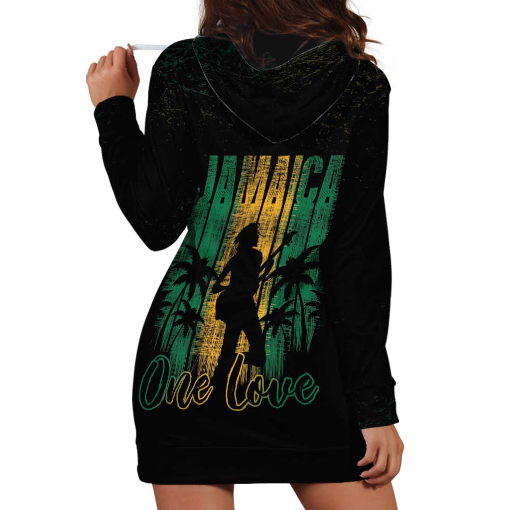 Jamaica One Love Grunge Hoodie Dress Jamrock - Wonder Print Shop