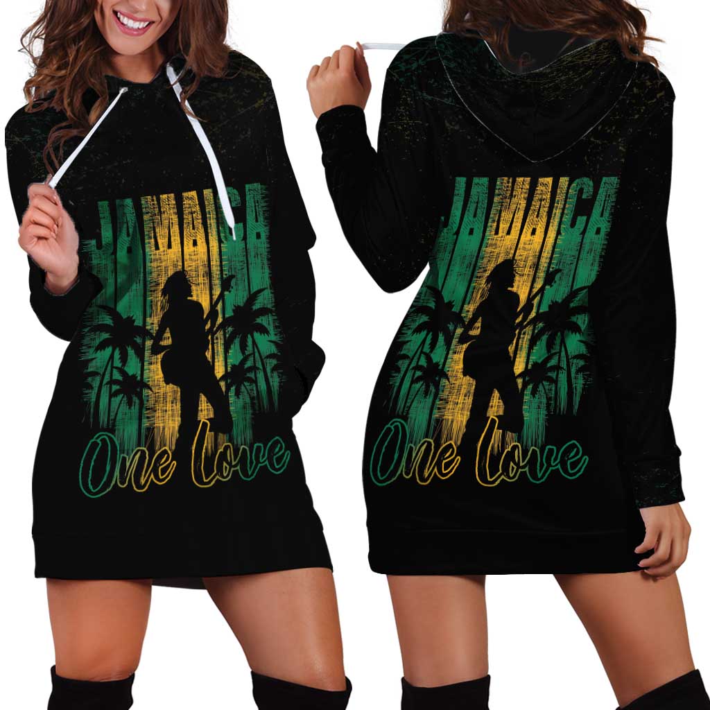 Jamaica One Love Grunge Hoodie Dress Jamrock - Wonder Print Shop
