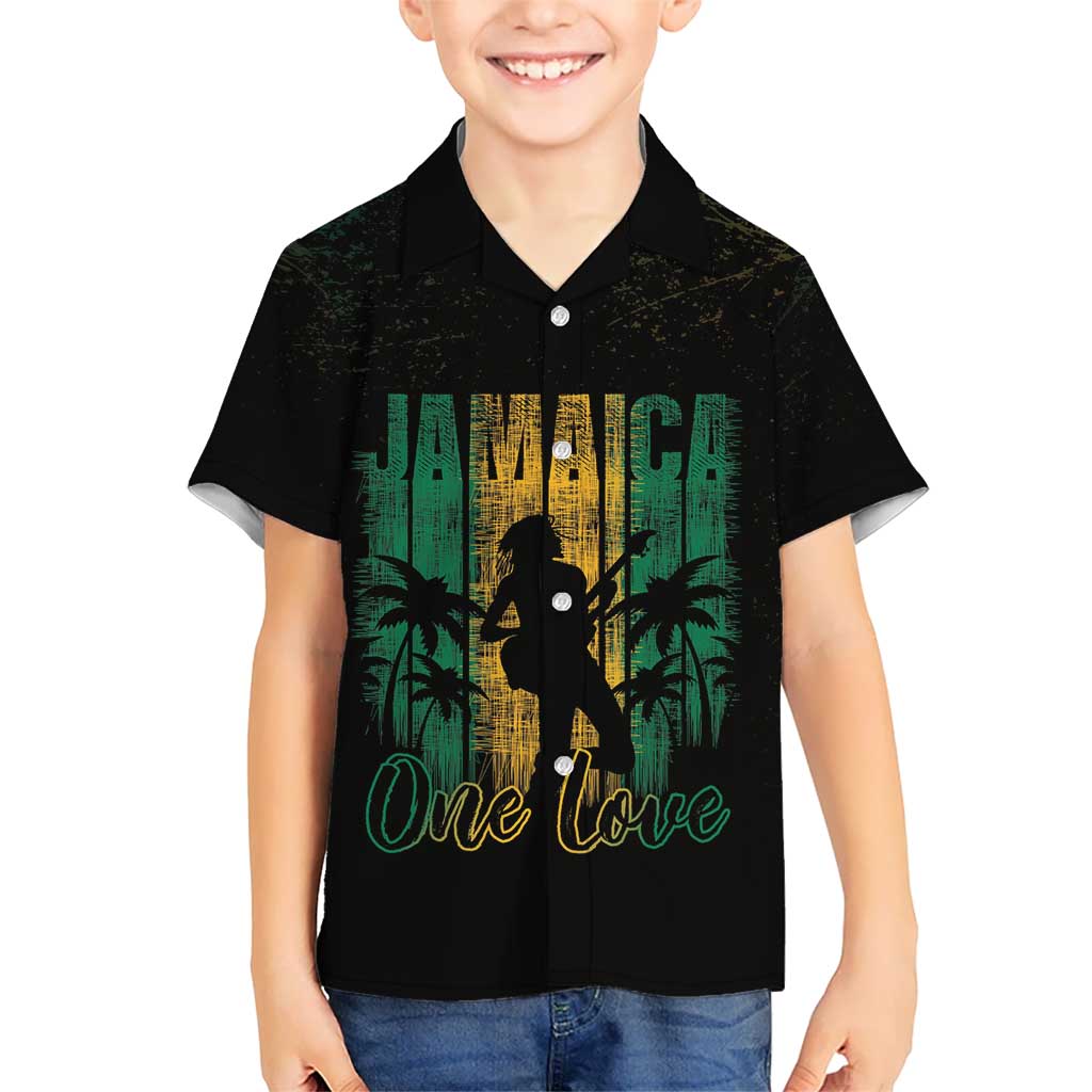 Jamaica One Love Grunge Kid Hawaiian Shirt Jamrock - Wonder Print Shop