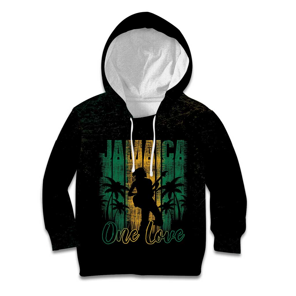 Jamaica One Love Grunge Kid Hoodie Jamrock - Wonder Print Shop