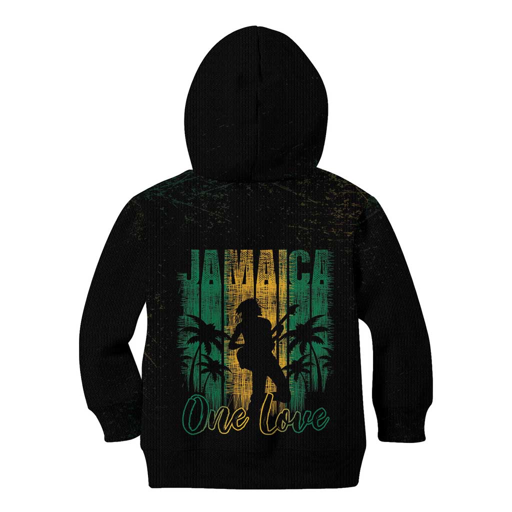 Jamaica One Love Grunge Kid Hoodie Jamrock - Wonder Print Shop