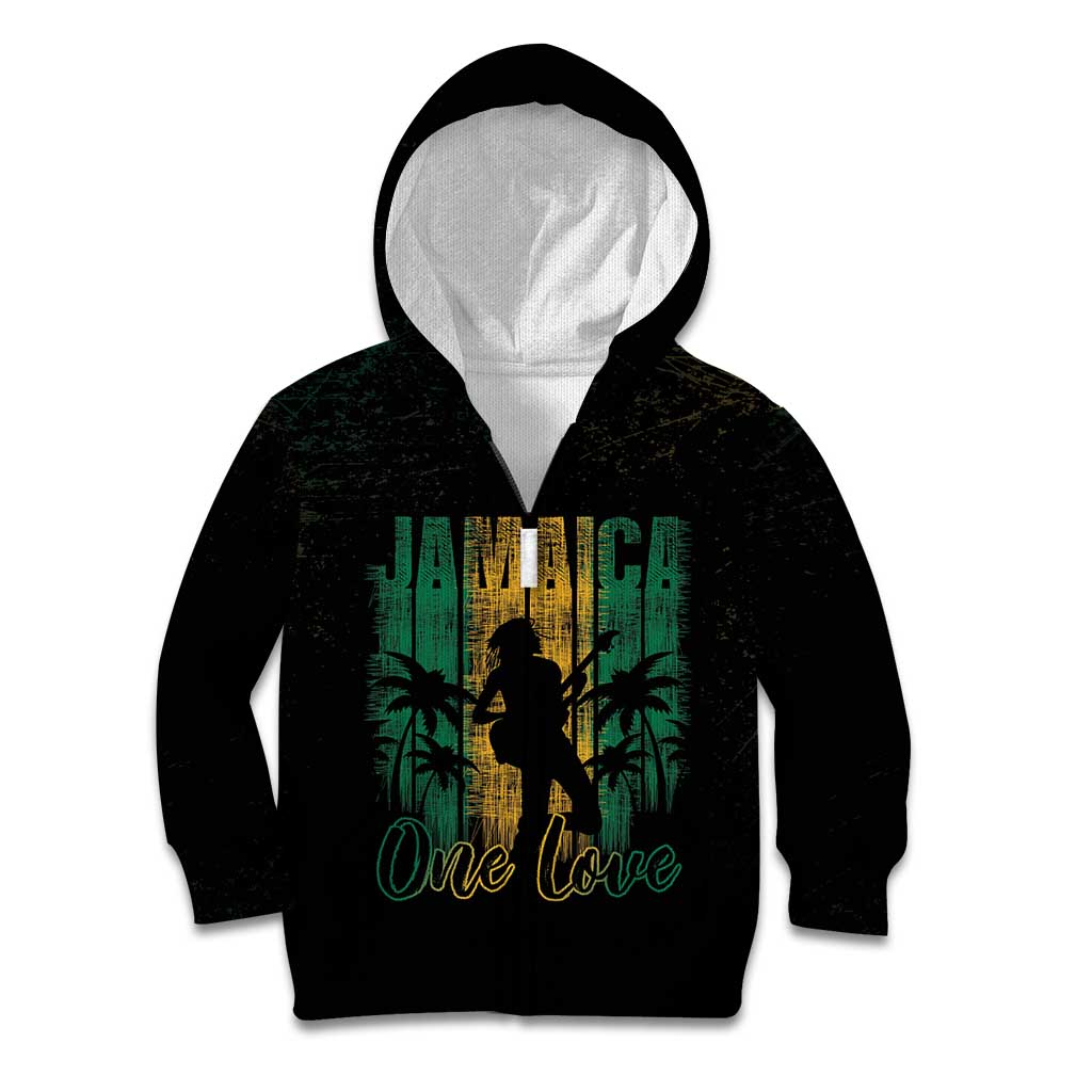 Jamaica One Love Grunge Kid Hoodie Jamrock - Wonder Print Shop