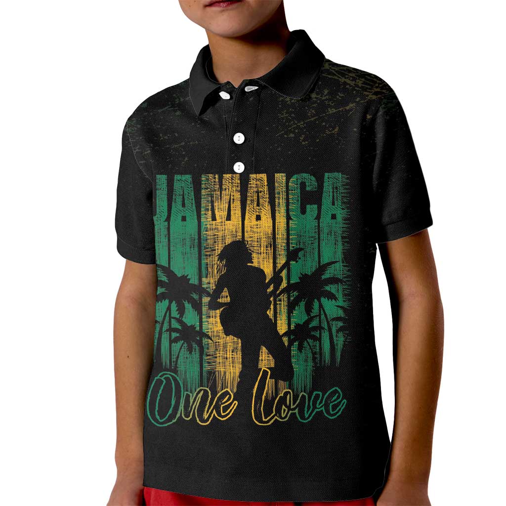Jamaica One Love Grunge Kid Polo Shirt Jamrock - Wonder Print Shop