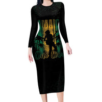 Jamaica One Love Grunge Long Sleeve Bodycon Dress Jamrock - Wonder Print Shop