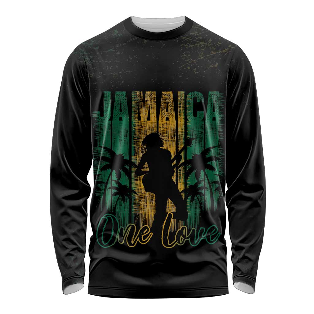 Jamaica One Love Grunge Long Sleeve Shirt Jamrock - Wonder Print Shop