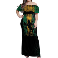 Jamaica One Love Grunge Off Shoulder Maxi Dress Jamrock - Wonder Print Shop