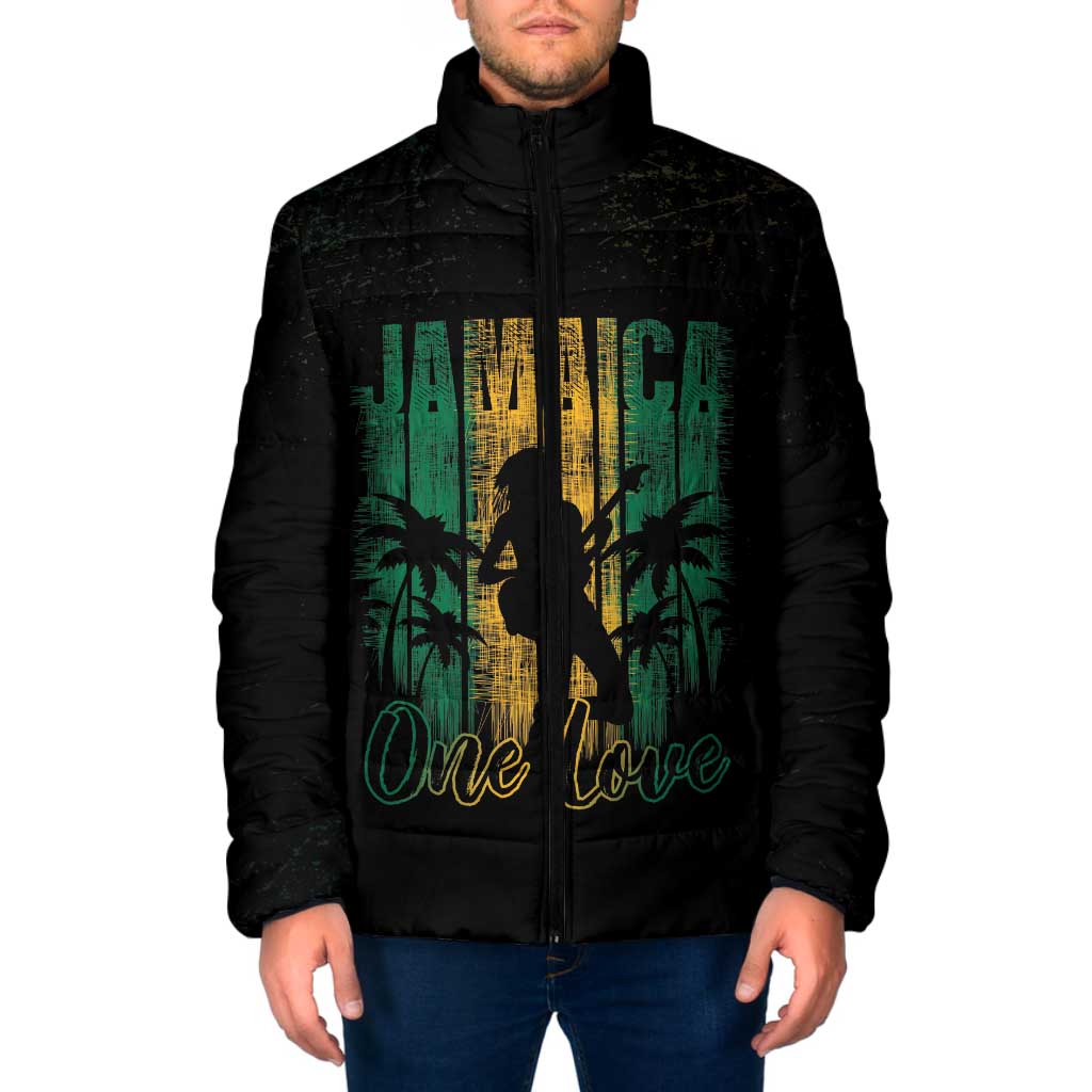 Jamaica One Love Grunge Padded Jacket Jamrock - Wonder Print Shop