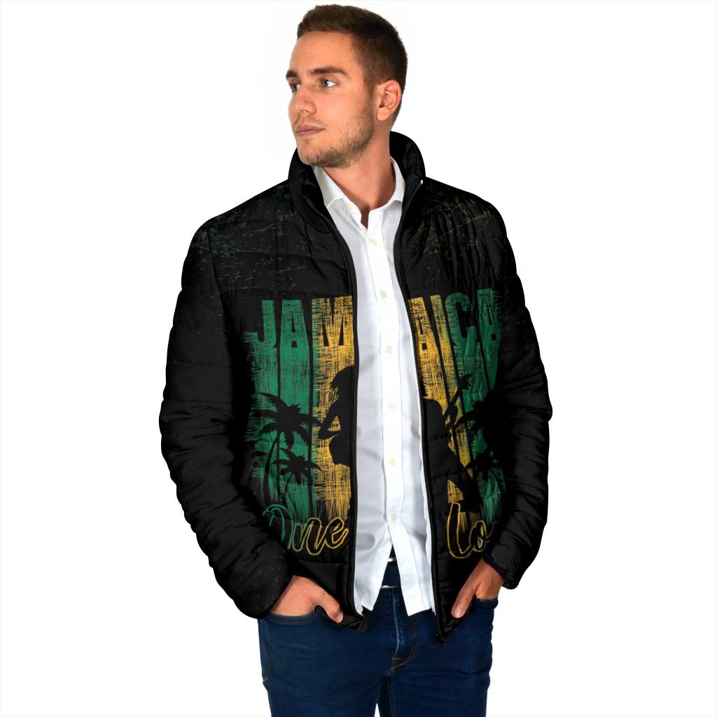 Jamaica One Love Grunge Padded Jacket Jamrock - Wonder Print Shop
