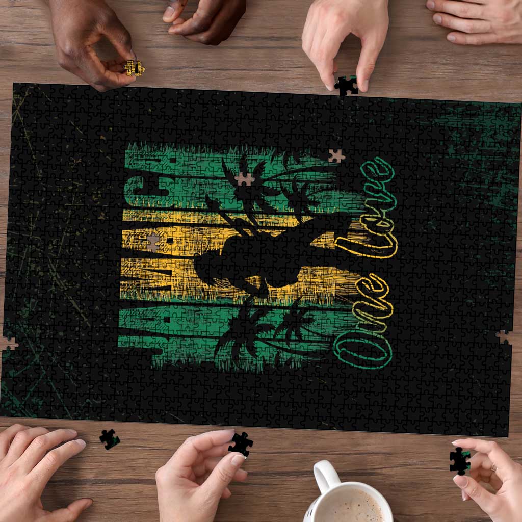 Jamaica One Love Grunge Puzzle Jamrock - Wonder Print Shop