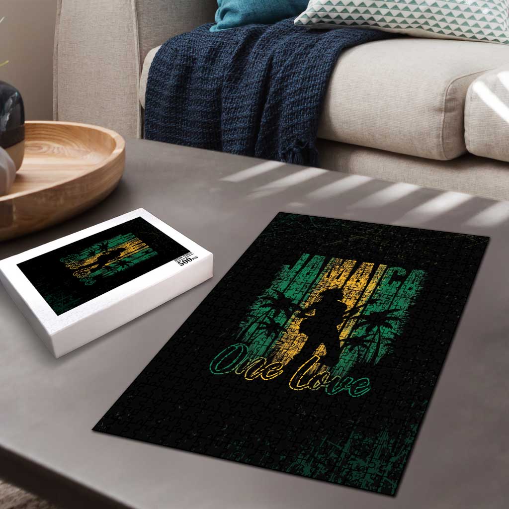 Jamaica One Love Grunge Puzzle Jamrock - Wonder Print Shop