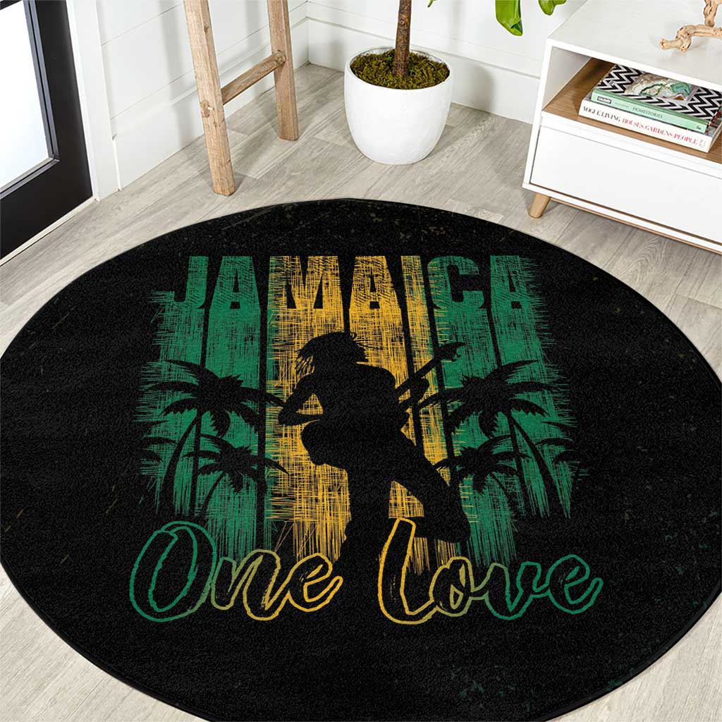Jamaica One Love Grunge Round Carpet Jamrock - Wonder Print Shop