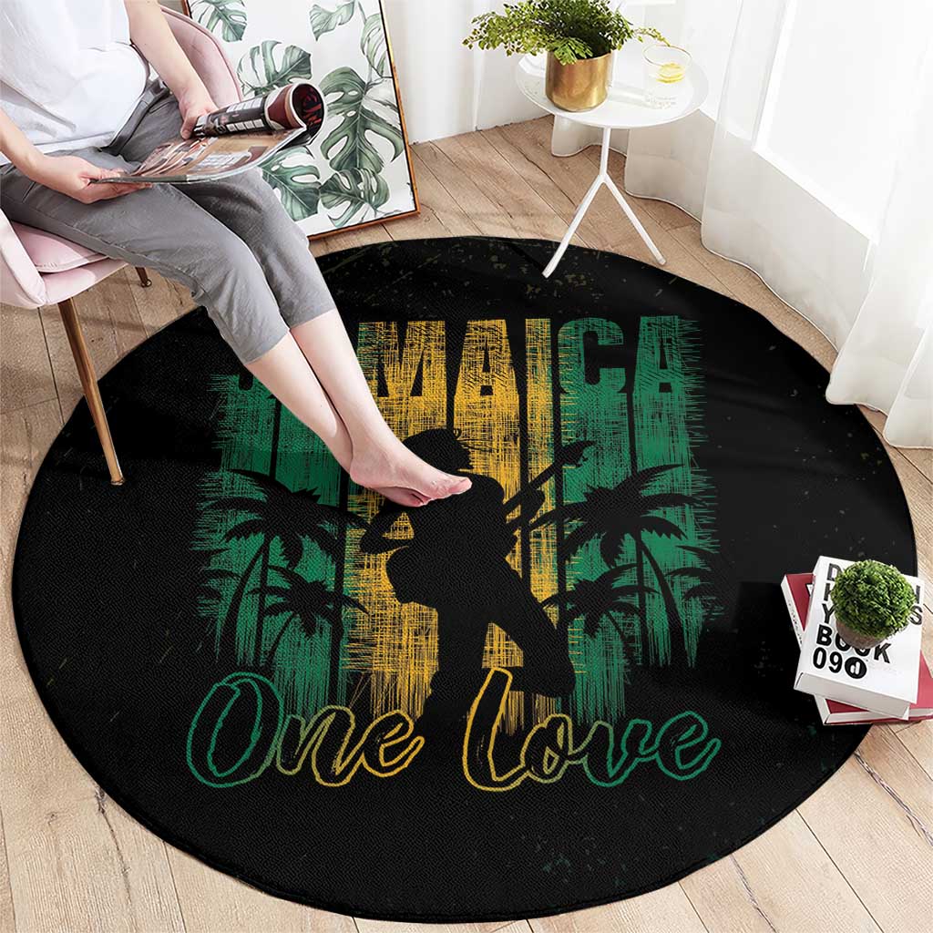Jamaica One Love Grunge Round Carpet Jamrock - Wonder Print Shop