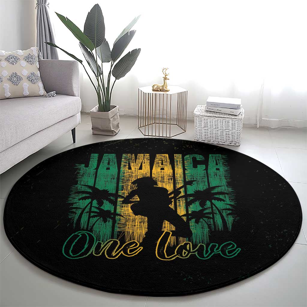 Jamaica One Love Grunge Round Carpet Jamrock - Wonder Print Shop