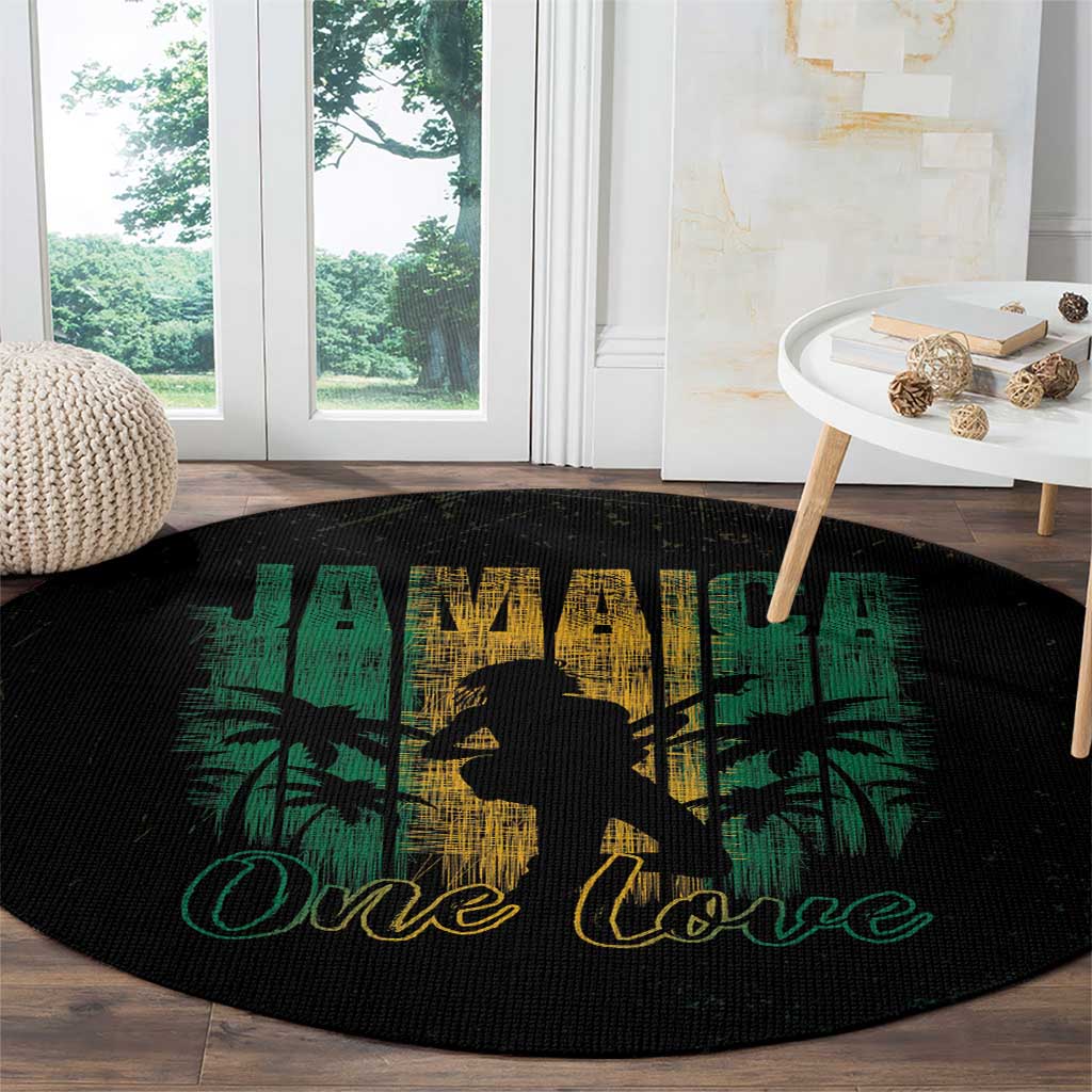 Jamaica One Love Grunge Round Carpet Jamrock - Wonder Print Shop