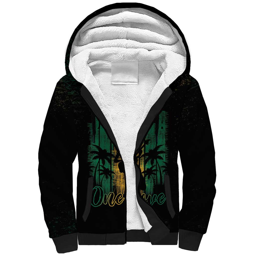 Jamaica One Love Grunge Sherpa Hoodie Jamrock - Wonder Print Shop