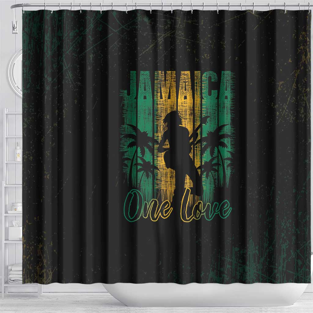 Jamaica One Love Grunge Shower Curtain Jamrock - Wonder Print Shop