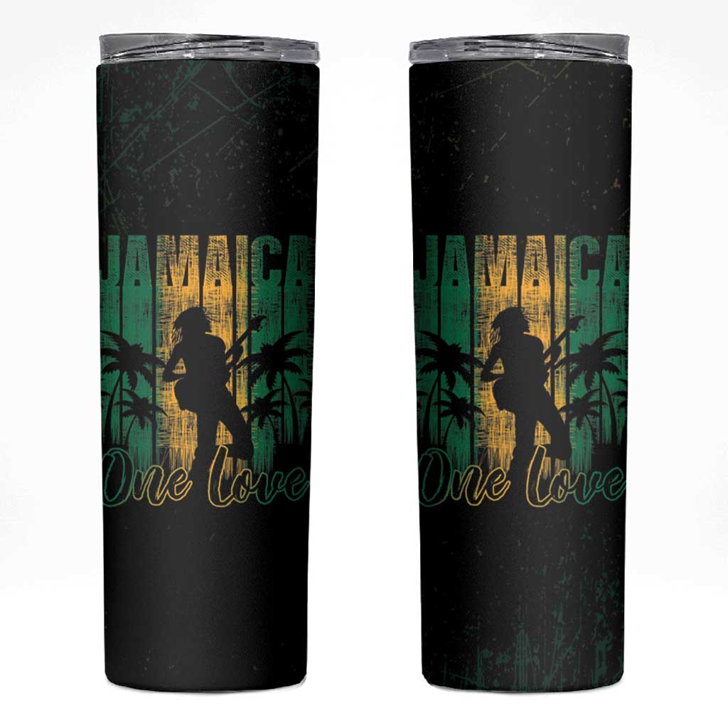 Jamaica One Love Grunge Skinny Tumbler Jamrock - Wonder Print Shop