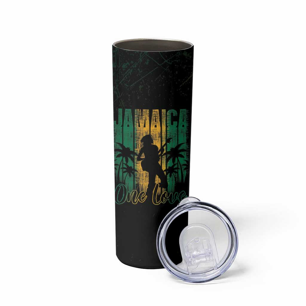 Jamaica One Love Grunge Skinny Tumbler Jamrock - Wonder Print Shop